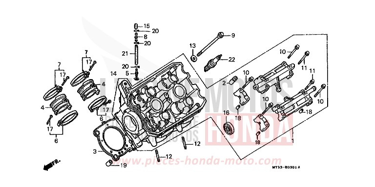 LEFT CYLINDER HEAD for Pan-European ABS EURO GRAY METALLIC (NH284D) from 1992